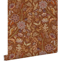 TAPETE Blumenmuster 50 x 900 cm - Braun, Papier (50/900cm) - ESTAhome