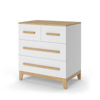 KOMMODE Malia Weiß/Eiche 80 x 88 cm mit 4 Schubladen - Eichefarben/Weiß, Holzwerkstoff (80/88/53.4cm) - VitaliSpa