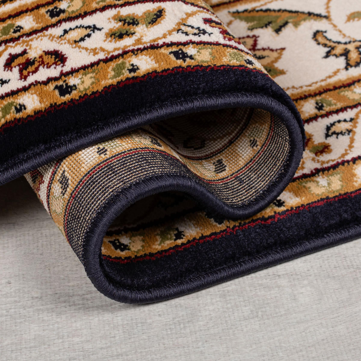 TEPPICH Traditionell-Floral-Design GLAZERT - Blau, Textil (133/133cm) - KADIMA DESIGN