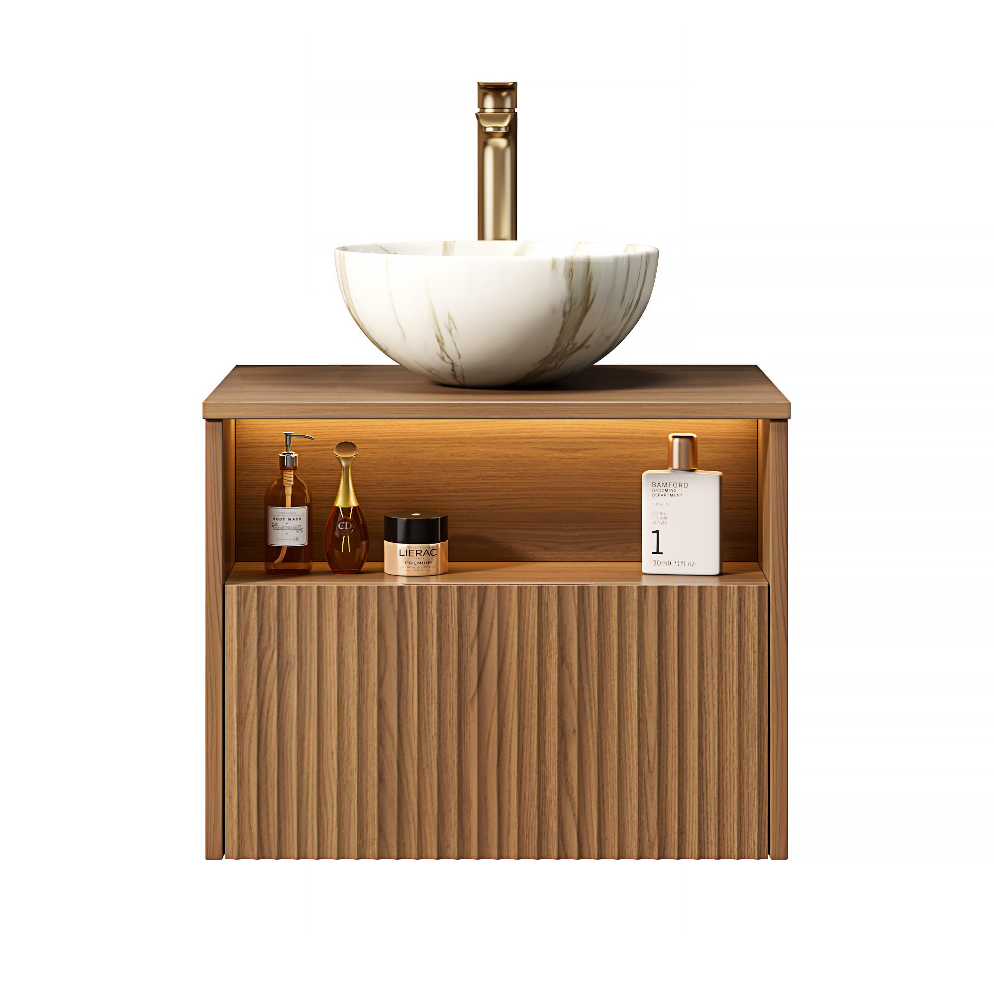 WASCHTISCH Braun-Eiche 60/46/61 cm - Eichefarben, Holz (60/60.8/46cm) - PANGIVO