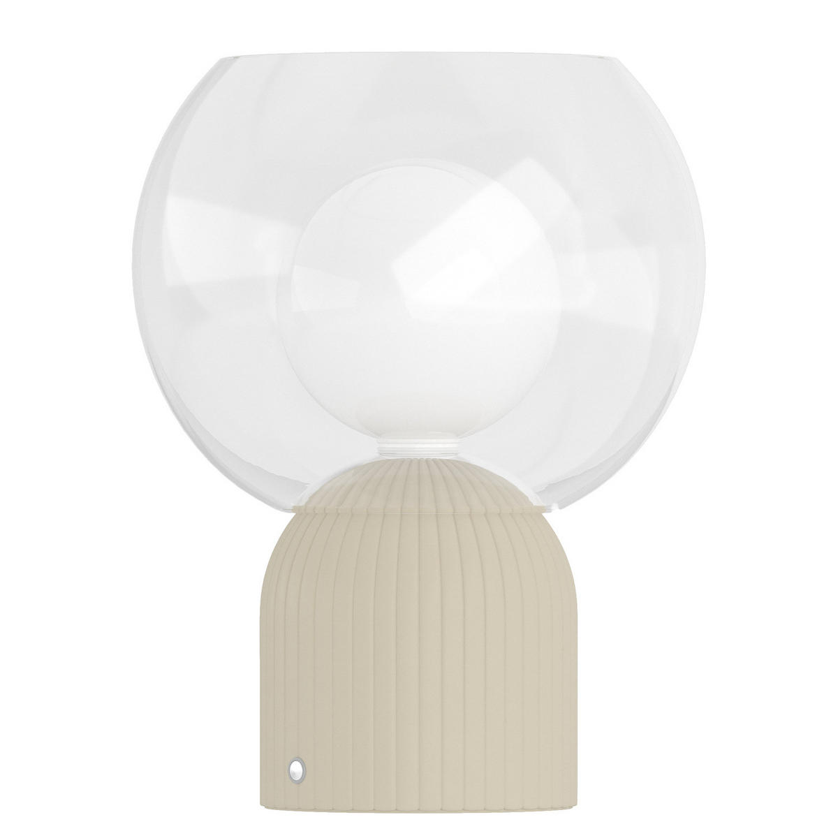 AKKU-TISCHLEUCHTE - Glas / Eisen - Beige, Glas/Metall (20/20/26cm) - home24