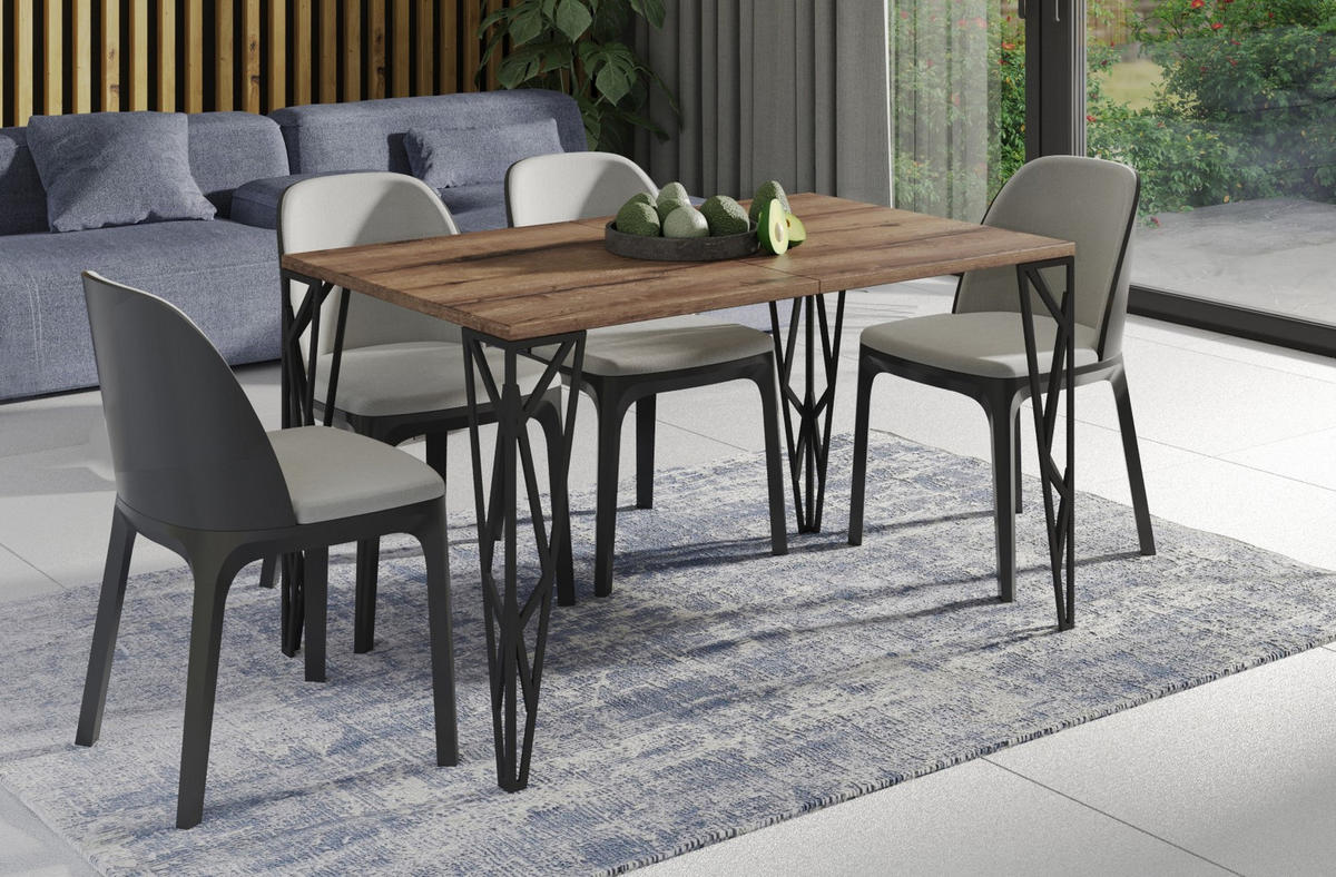 ESSTISCH Rulo bis 210 cm - Mooreichefarben, Holzwerkstoff (130/80/76cm) - Endo-Moebel