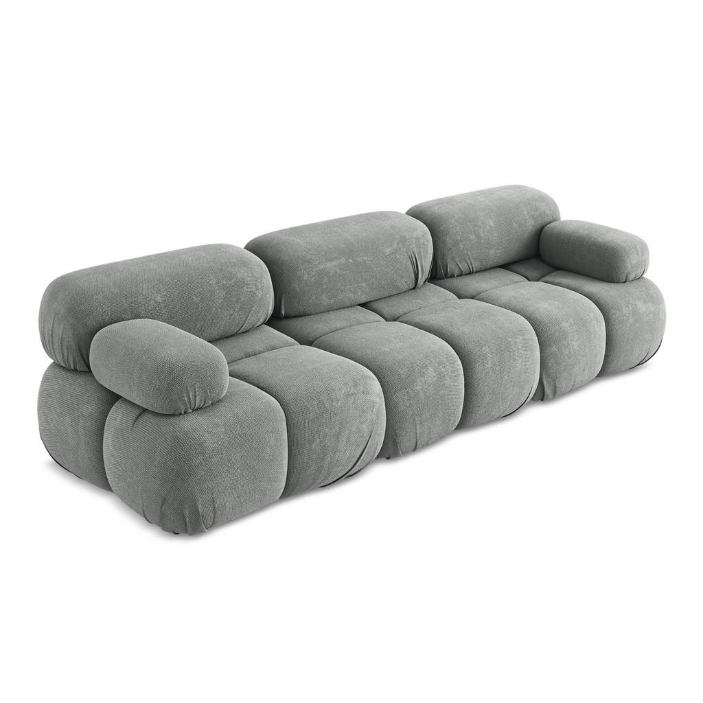 Thumbnail - Makamii 3-Sitzer, Grau, Textil, Füllung: Schaumstoff, 285x70x96 cm, Made in EU, Wohnzimmer, Sofas & Couches, Sofas, 3-Si...