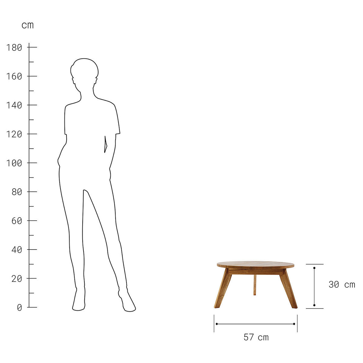 BEISTELLTISCH Rope Island - Braun, Holz (57/57/30cm) - BUTLERS