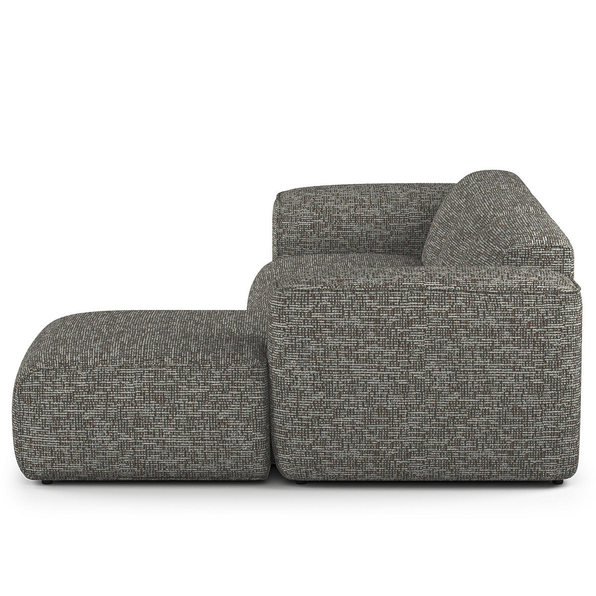 3-SITZER ECKSOFA mit Longchair - Schwarz/Grau, Kunststoff/Textil (251/173cm) - home24