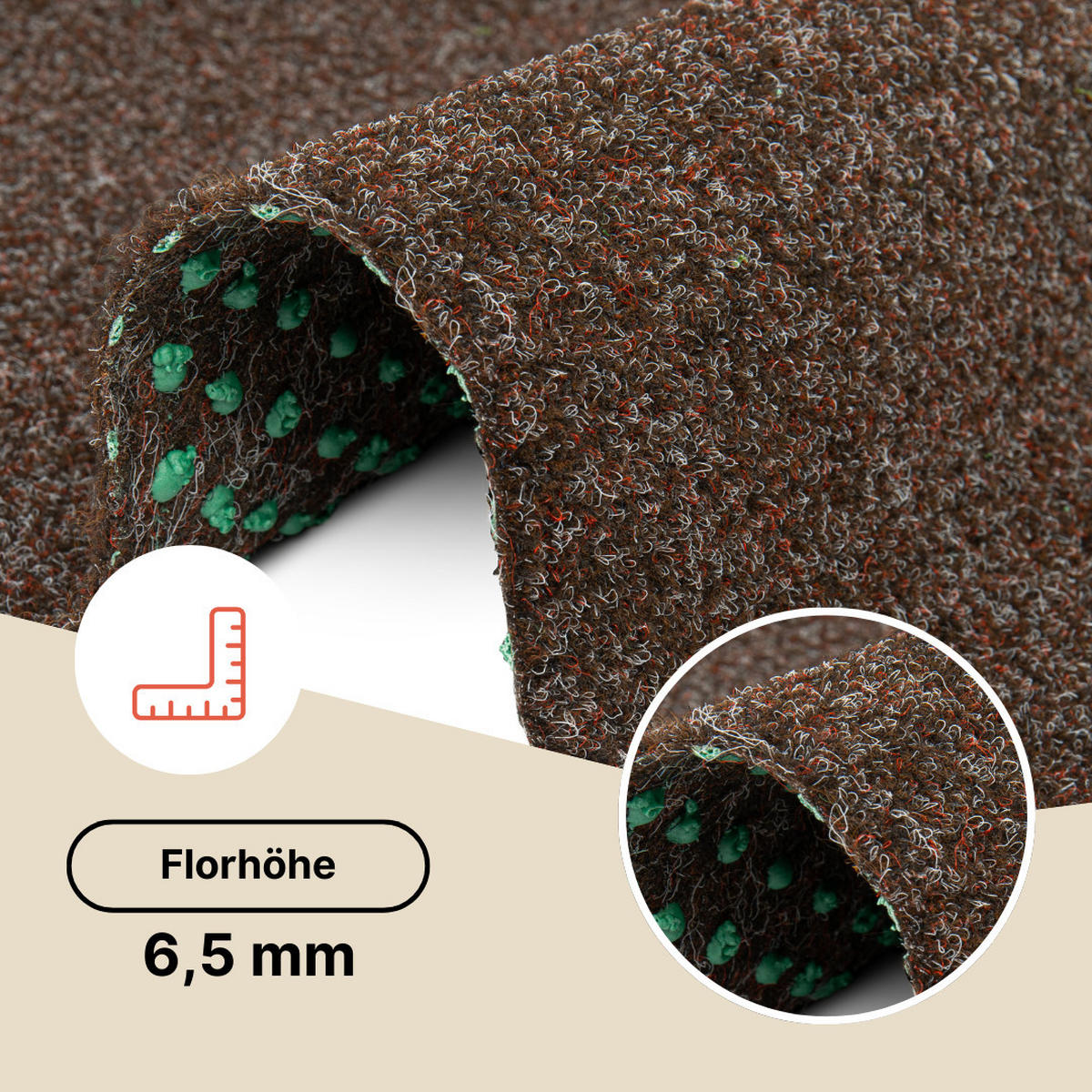 KUNSTRASEN Magic Forest 6,5 mm – Rasenteppich für Balkon, Terrasse & Garten, wetterfest 100/850 cm - Braun, Textil (100/850cm) - Tapiso