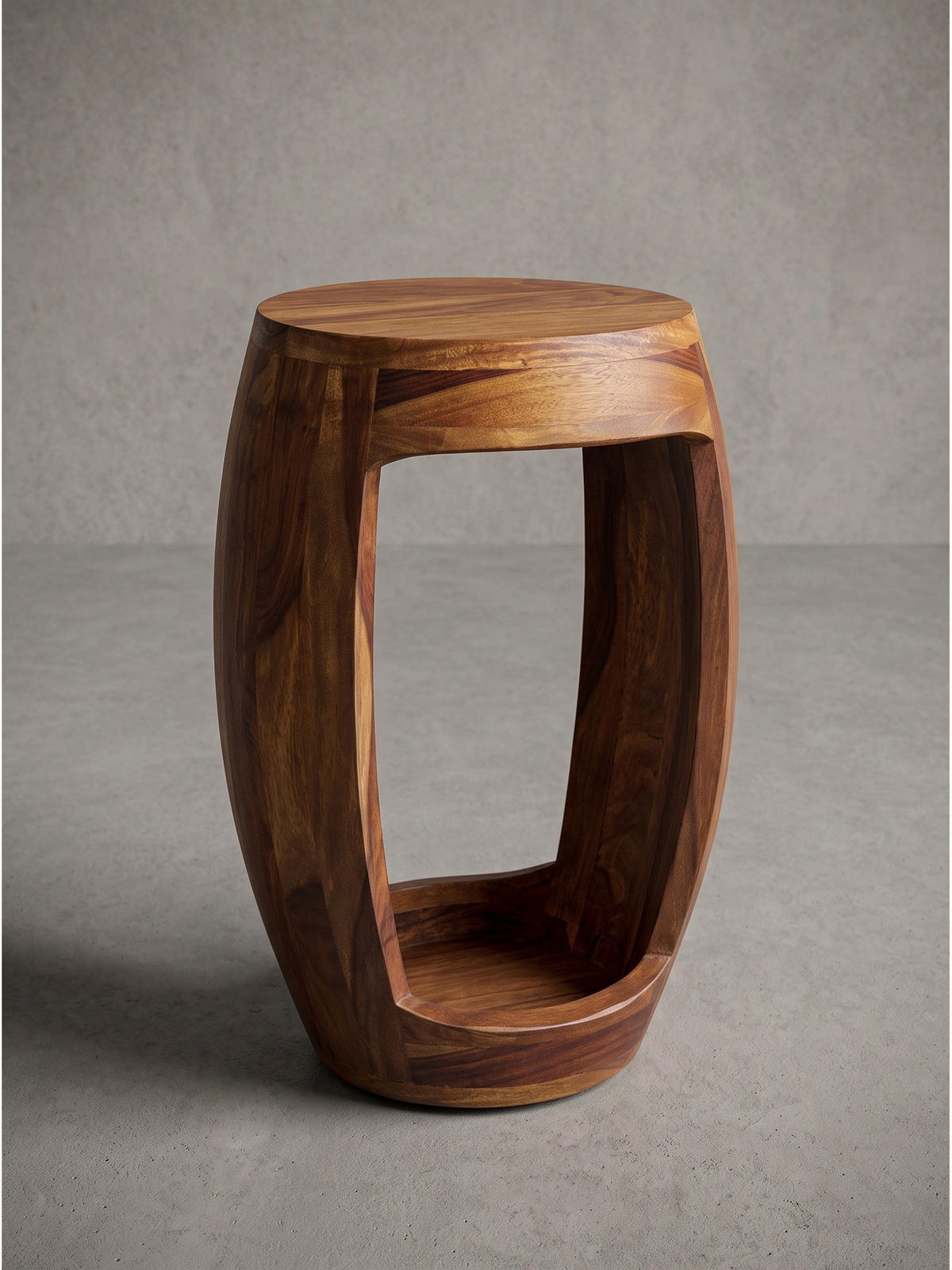 BEISTELLTISCH ANTEQUERA, Dunkles Massivholz, Ø 30 x 45 cm - Braun, Holz (30/30/45cm) - KADIMA DESIGN