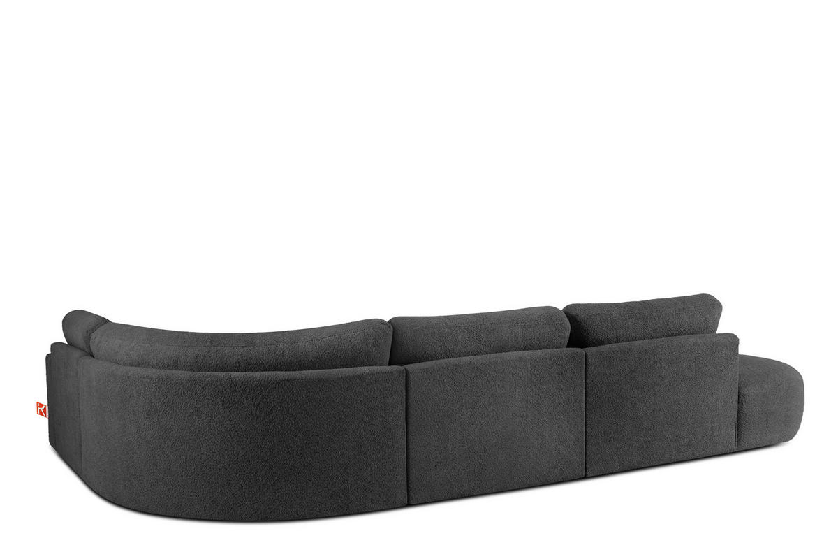 ECKSOFA LINKS ZUCCO, Graphit - Graphitfarben, Holz/Holzwerkstoff (224/373cm) - KONSIMO®