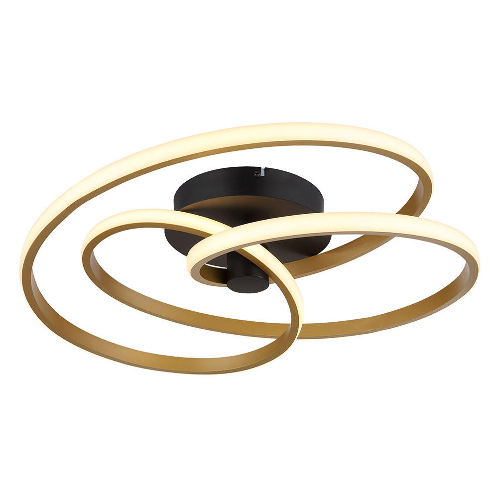 LED DECKENLEUCHTE Glyxar Gold Aluminium - Goldfarben, Metall (50/50/16cm) - Globo Lighting