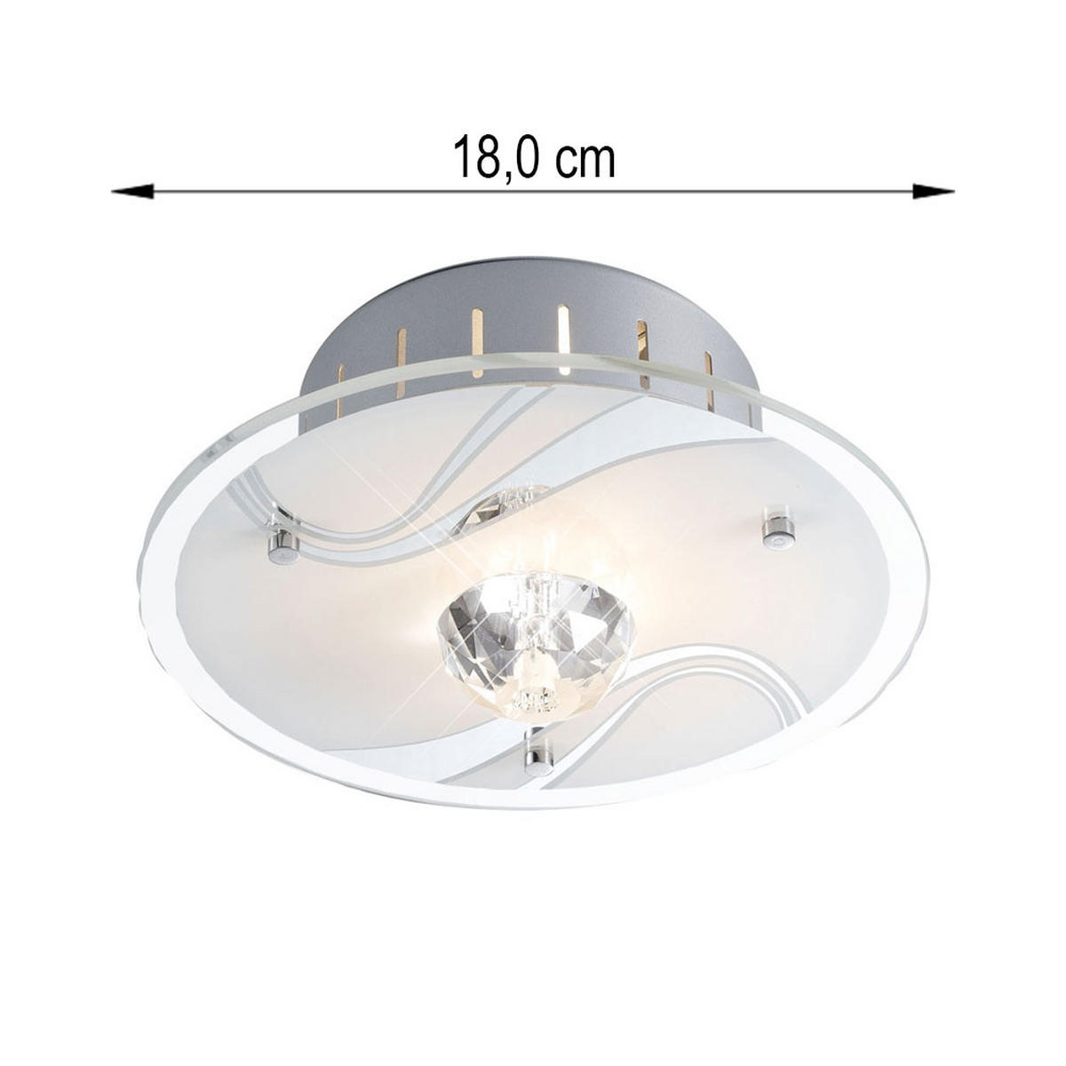 DECKENLEUCHTE Spiegelglas Weiß 2er Set - Weiß, Glas (18/18/11cm)