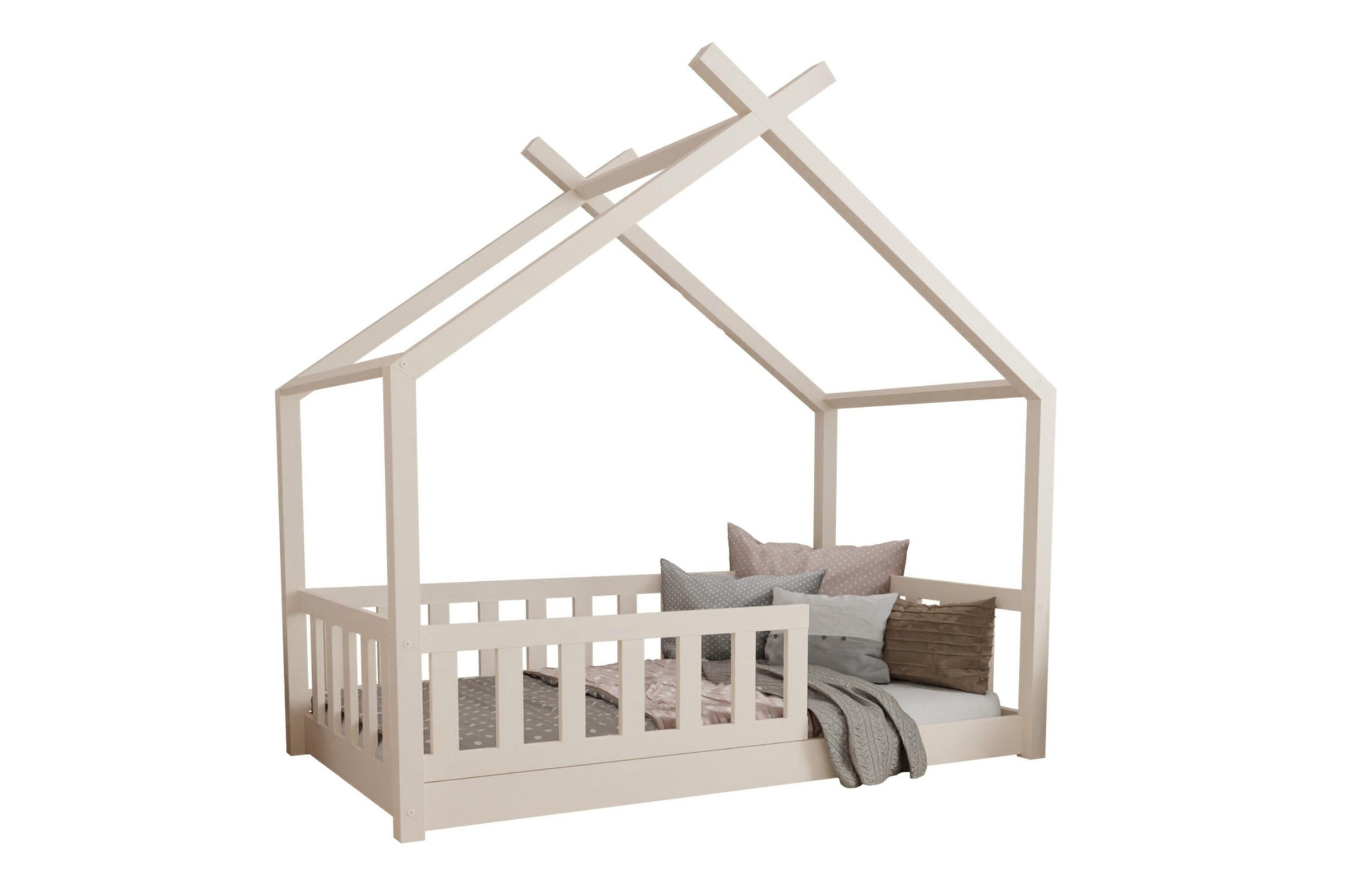 Deine Möbel 24 Hausbett Beige 140x200 cm