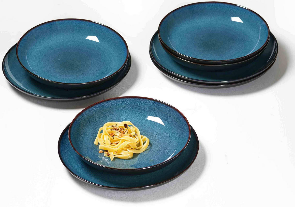 TELLER-SET Bali blau 18er Set - Blau, Keramik (1/1/1cm) - Ritzenhoff Breker