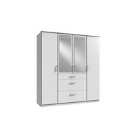 KLEIDERSCHRANK Click in Weiß - Drehtürenschrank 179 cm Breite mit Spiegel - Weiß, Holzwerkstoff (179/199/58cm)