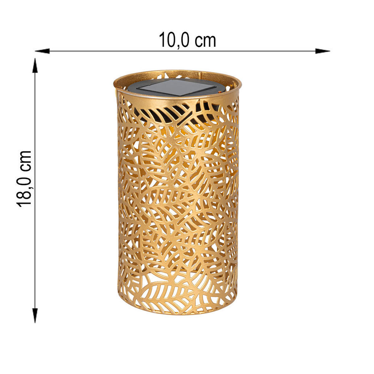 LED LATERNE Blättermuster Bronze 2er Set - Bronzefarben, Metall (10/10/18cm)