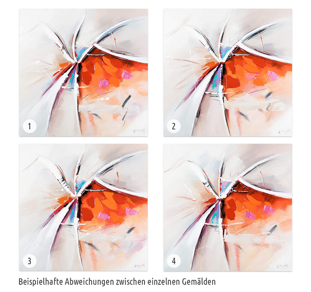 ACRYLBILD HANDGEMALT 80/80 cm - Rot/Weiß, Holz/Textil (80/80cm) - KUNSTLOFT