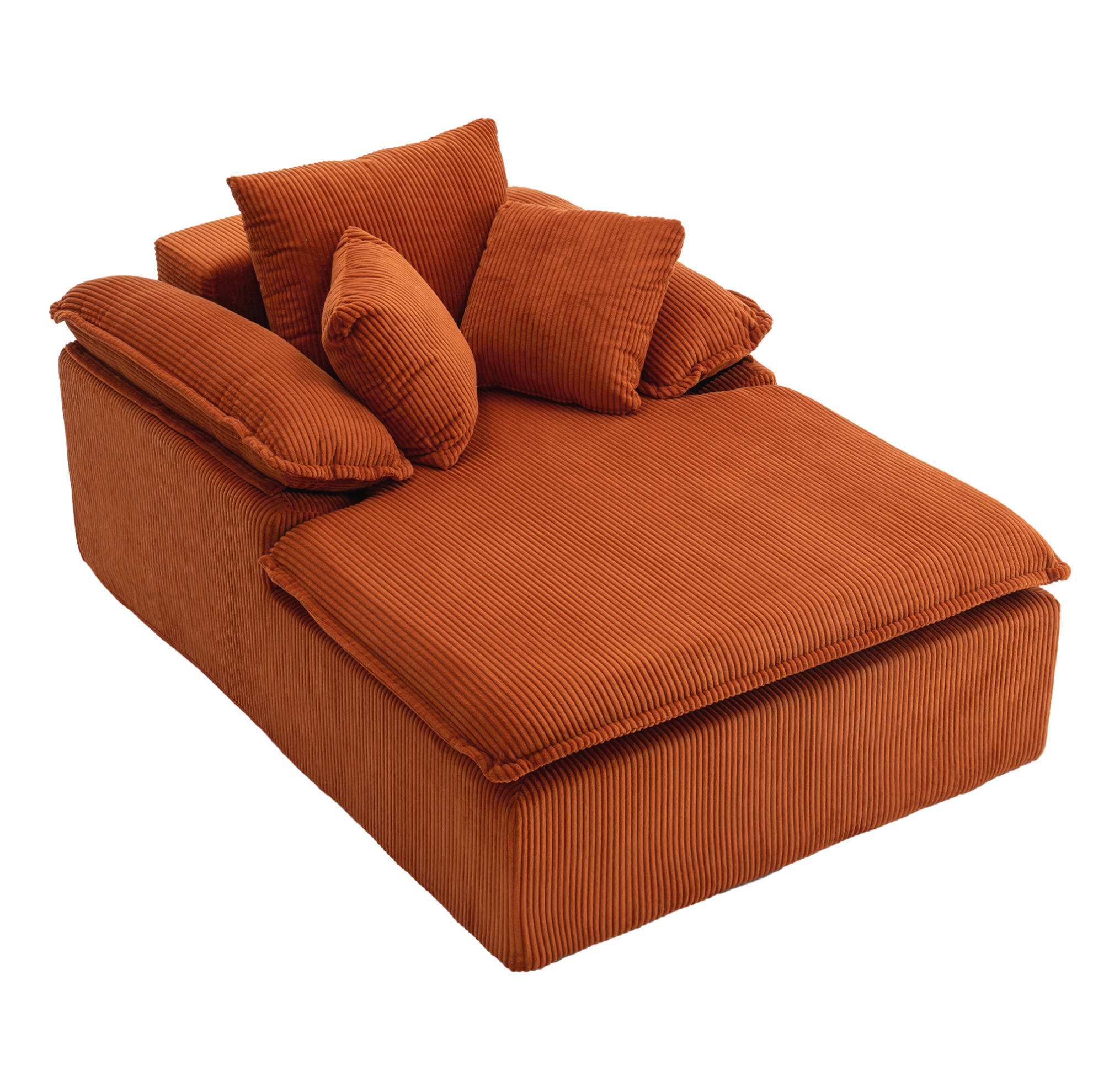 SOFA 177/122/92 cm aus Cord in Orange mit breiten Armlehnen - Orange, Textil (122/92/177cm) - BEAOK