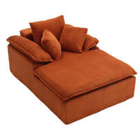 SOFA 177/122/92 cm aus Cord in Orange mit breiten Armlehnen - Orange, Textil (122/92/177cm) - BEAOK
