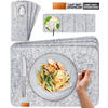 PLATZSETS Untersetzer Taschen 12er-Set - Hellgrau, Textil (44/45/3cm) - Miqio Design