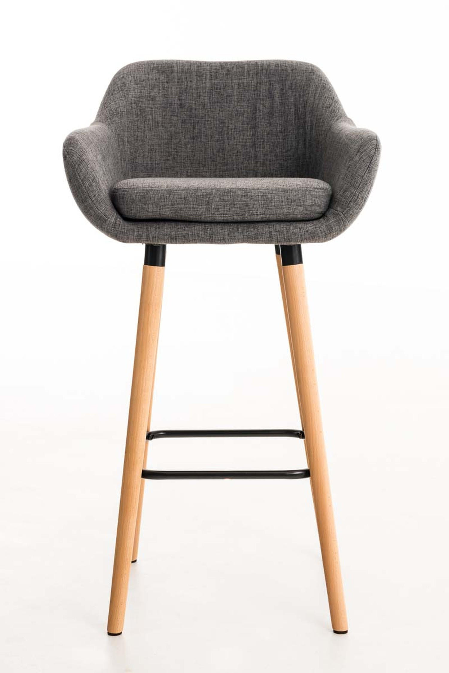BARHOCKER Grande, Gestell Holz, Stoff Hellgrau - Braun/Grau, Holz/Textil (55/99/46cm) - TPFLiving