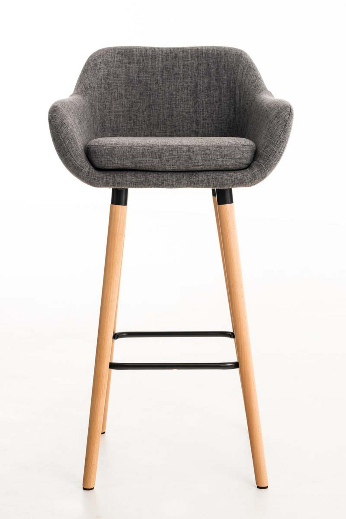 BARHOCKER Grande, Gestell Holz, Stoff Hellgrau - Braun/Grau, Holz/Textil (55/99/46cm) - TPFLiving