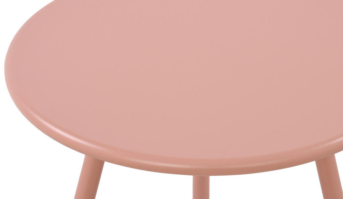 COUCHTISCH rund 50 cm Kunststoff pink - Pink, Kunststoff/Metall (50/50/40cm) - CLP