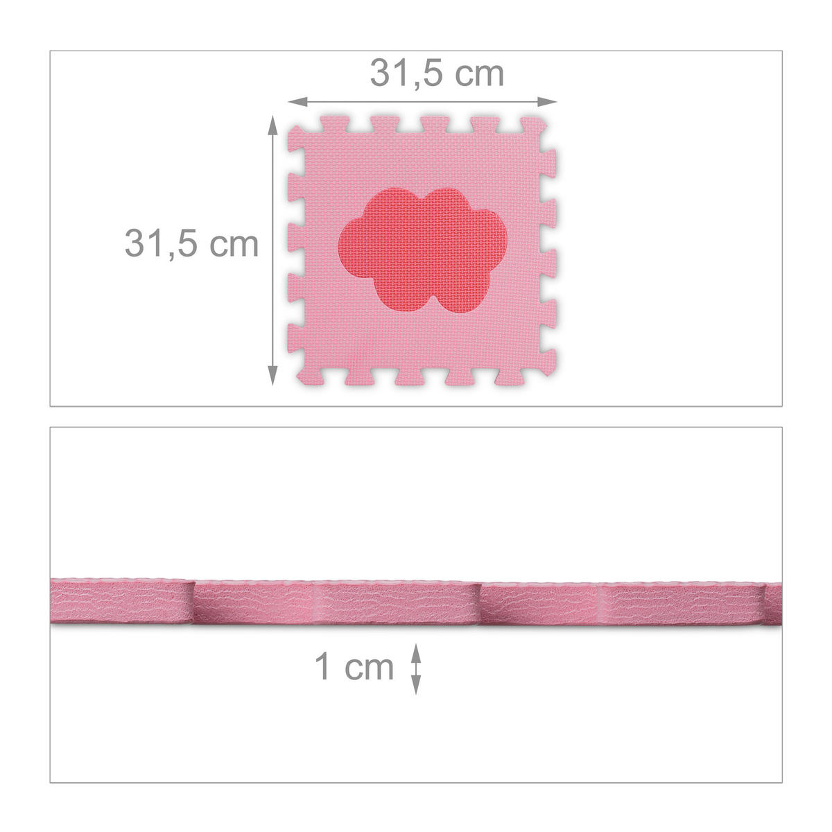 52-TLG.PUZZLEMATTE - Rosa, Kunststoff (31.5/31.5cm) - Relaxdays