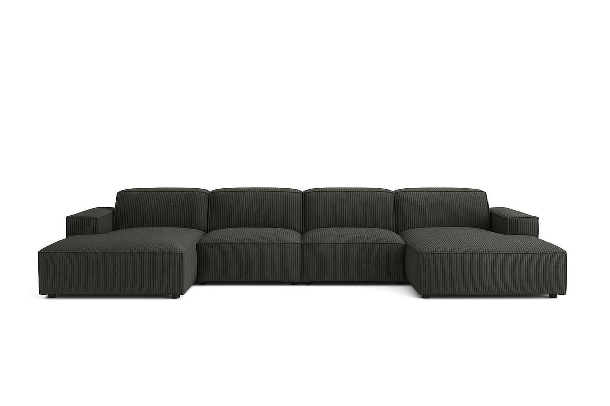 ECKSOFA Cursal U-Form, Stoff Poso, Grau - Grau, Holz (364/166cm) - Kaiser Möbel