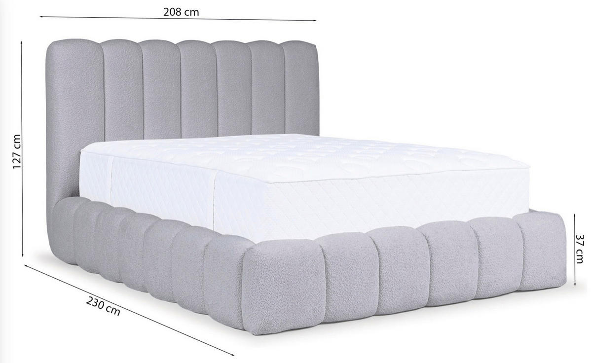 POLSTERBETT Cande Hellbeige 180x200 cm - Ecru/Schwarz, Holz/Textil (180/200cm) - Selsey