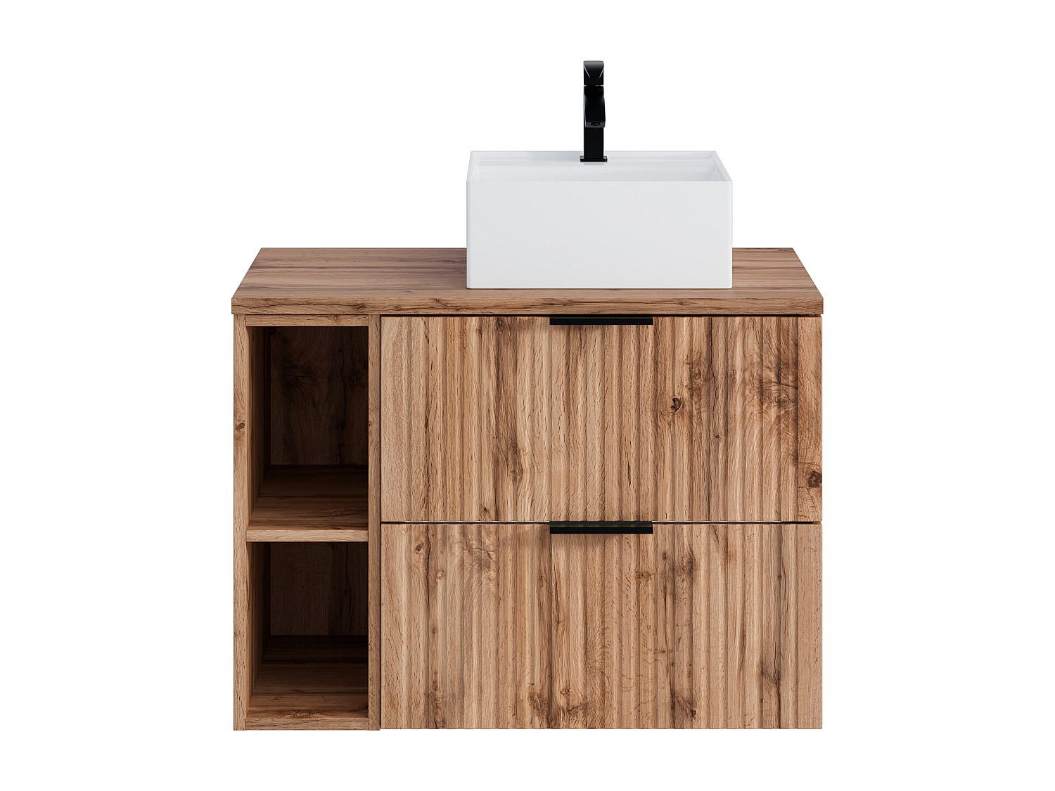 EINZELWASCHTISCH - 80 cm x 46 cm - Holz, Platte - Naturfarben Hell - ZEVARA - Naturfarben, Holz (80/57/46cm) - Vente-Unique