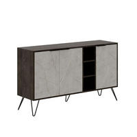 SIDEBOARD 3 Nischen und 3 Türen L142 cm - Clara - Wildeiche, Holzwerkstoff (35.6/83/142cm) - Calicosy