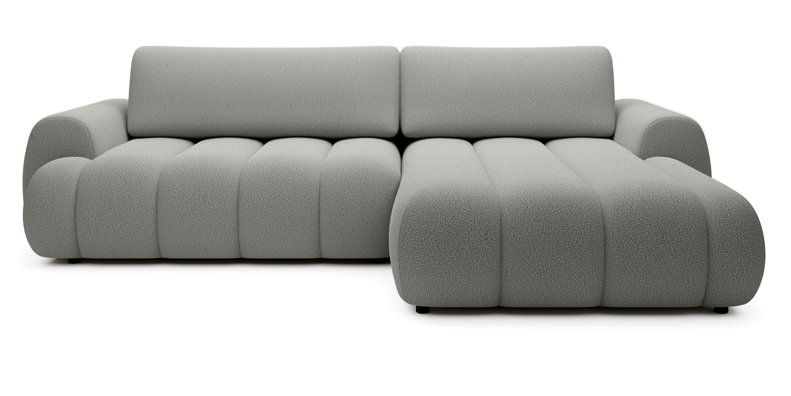 ECKSOFA mit Bettkasten Puro 270 cm, Rechts, Hellgrau - Hellgrau, Holz (168/272cm) - Emporius