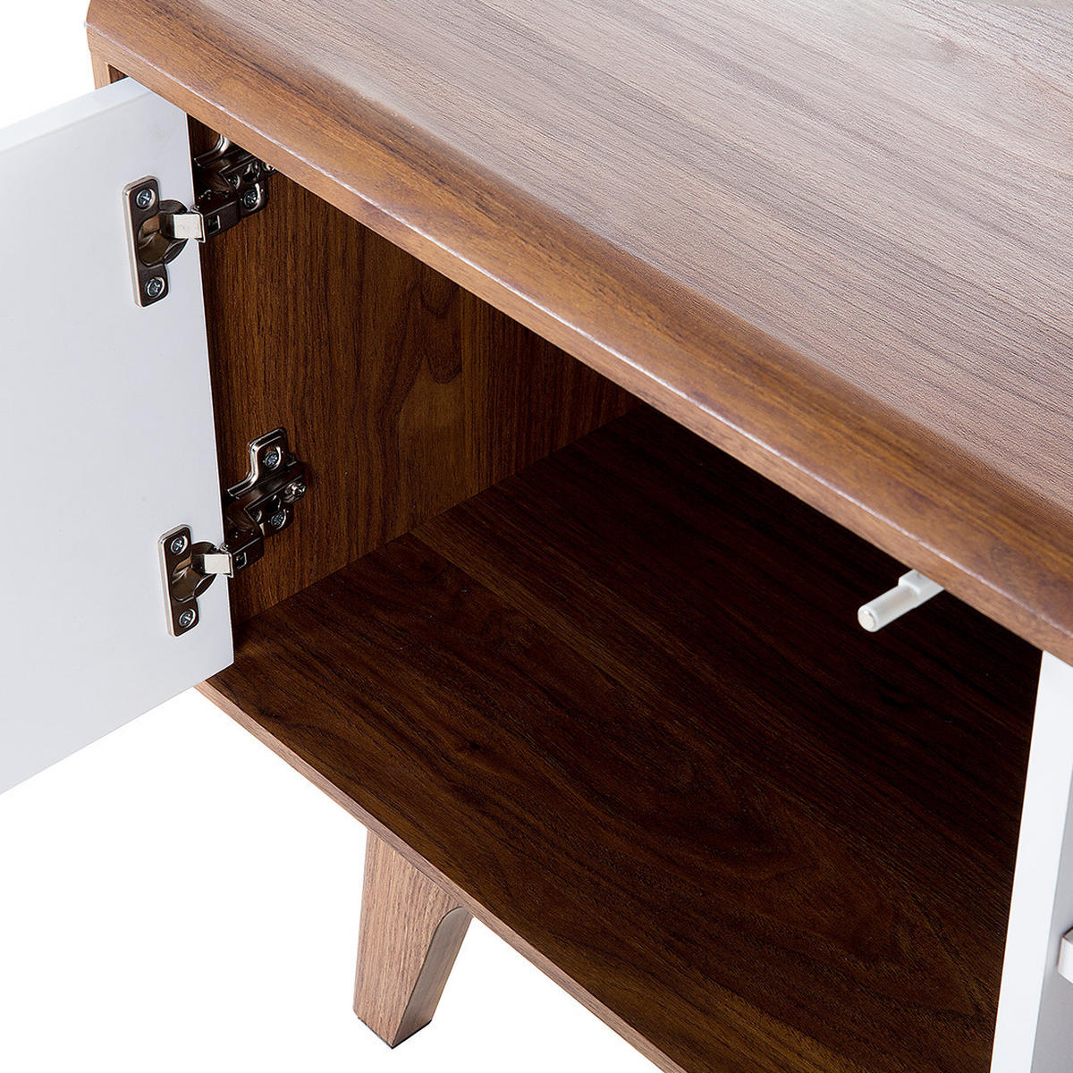 TV-MÖBEL Dunkelbraun, Weiß ROCHESTER 40/142/53 cm - Dunkelbraun, Holzwerkstoff (142/53/40cm) - Beliani