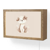 NÁSTĚNNÁ LAMPA Pes - skvrnitý - hnědý 30x20 cm - béžová, kompozitní dřevo (30/20/8cm) - OnlyWow