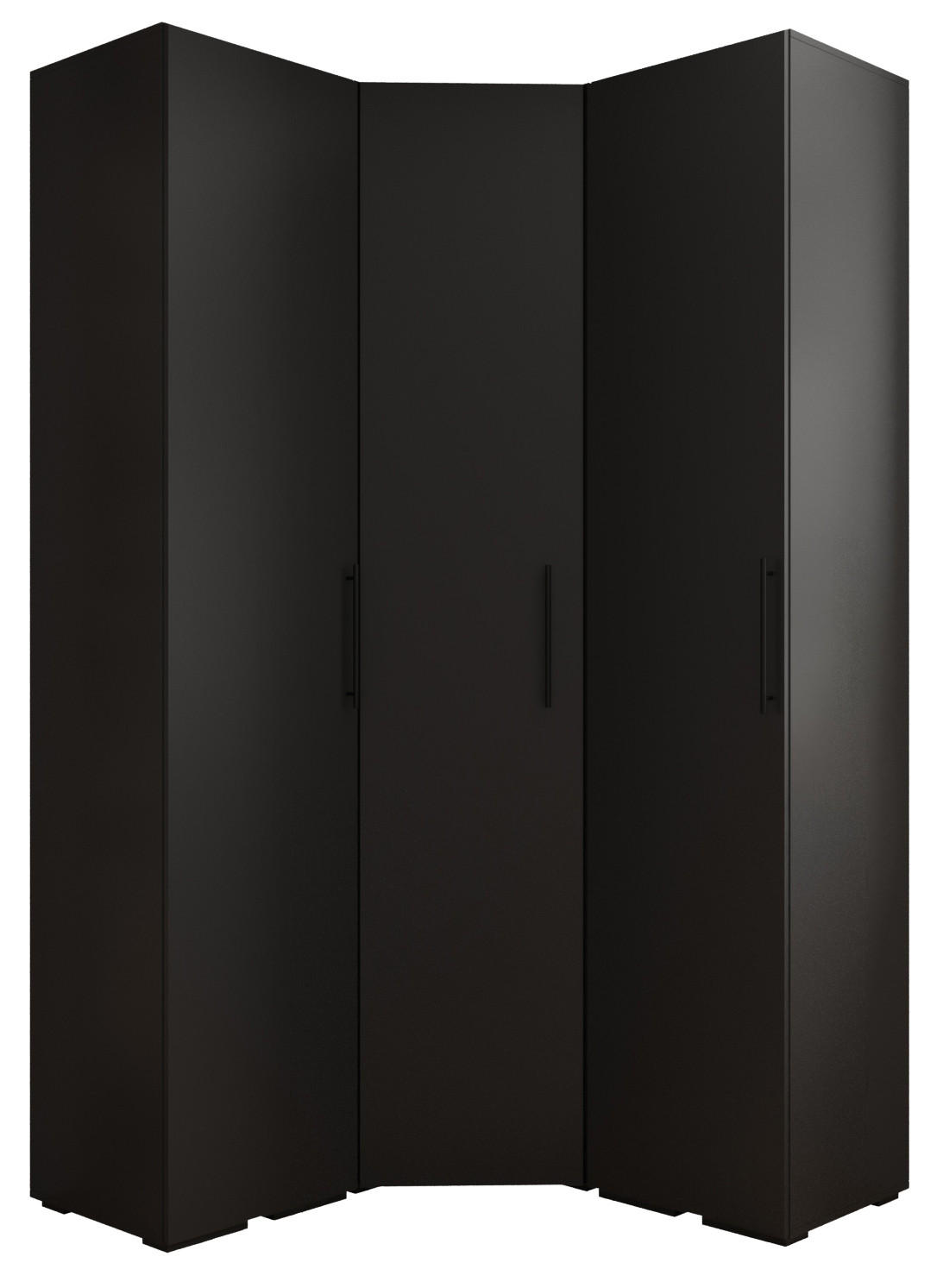 Abiks Möbel Garderoben-Set Schwarz, Schwarz 131.7x236.7x47 cm