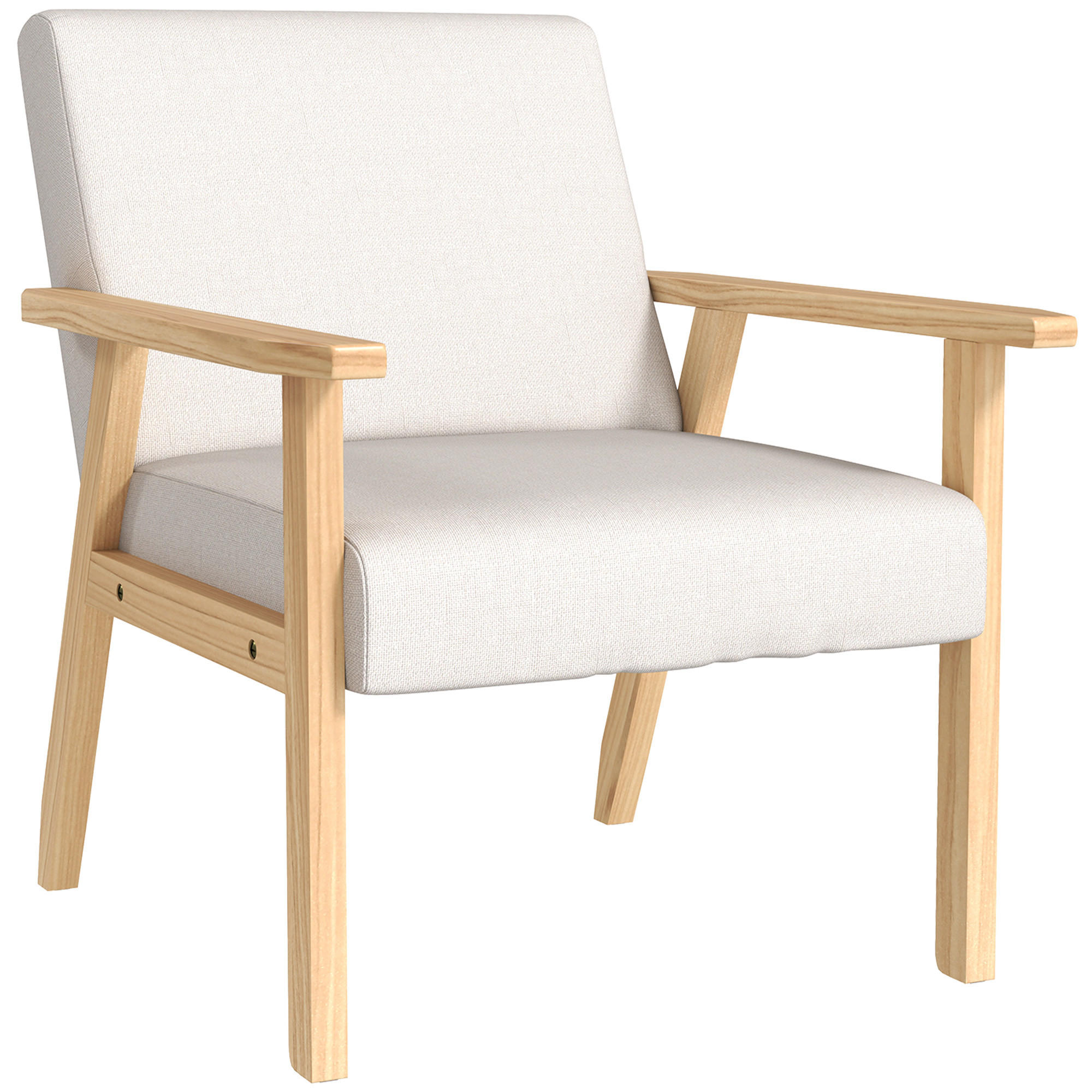 LOUNGESESSEL mit Armlehnen, 64 x 70 x 72 cm, Cremeweiß - Weiß, Textil (64/72/70cm) - HOMCOM