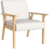 LOUNGESESSEL mit Armlehnen, 64 x 70 x 72 cm, Cremeweiß - Weiß, Textil (64/72/70cm) - HOMCOM