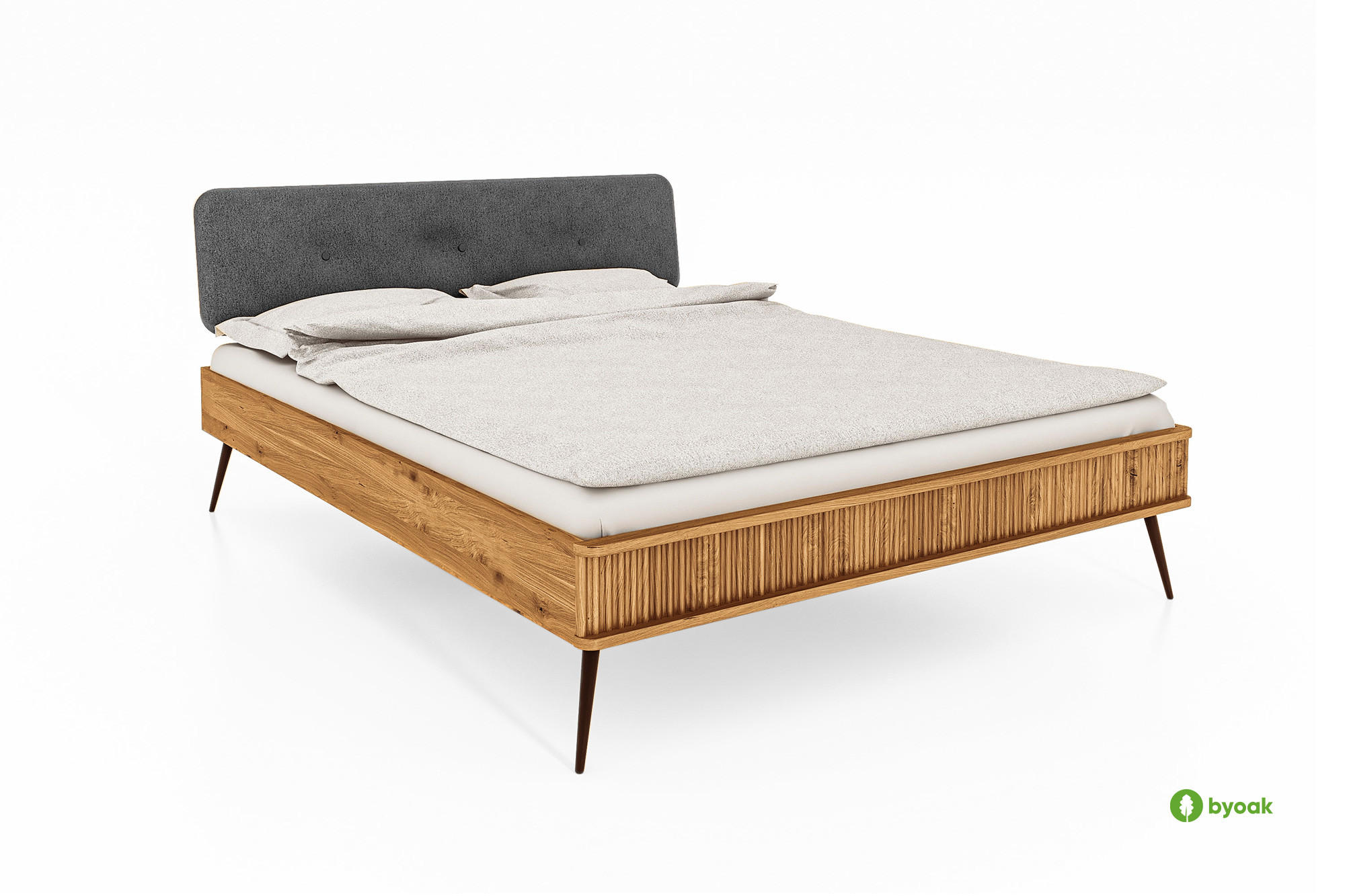 BETT LINA 2 90x190 Wildeiche - Wildeiche, Holz (90/190cm) - byoak