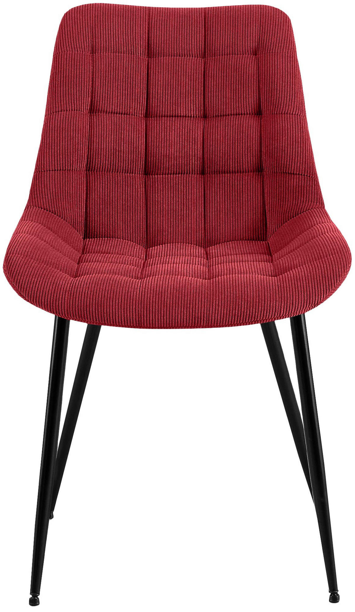 ESSZIMMERSTUHL Cord Bordeauxrot - Bordeaux/Schwarz, Textil/Metall (52/83/58cm) - CLP