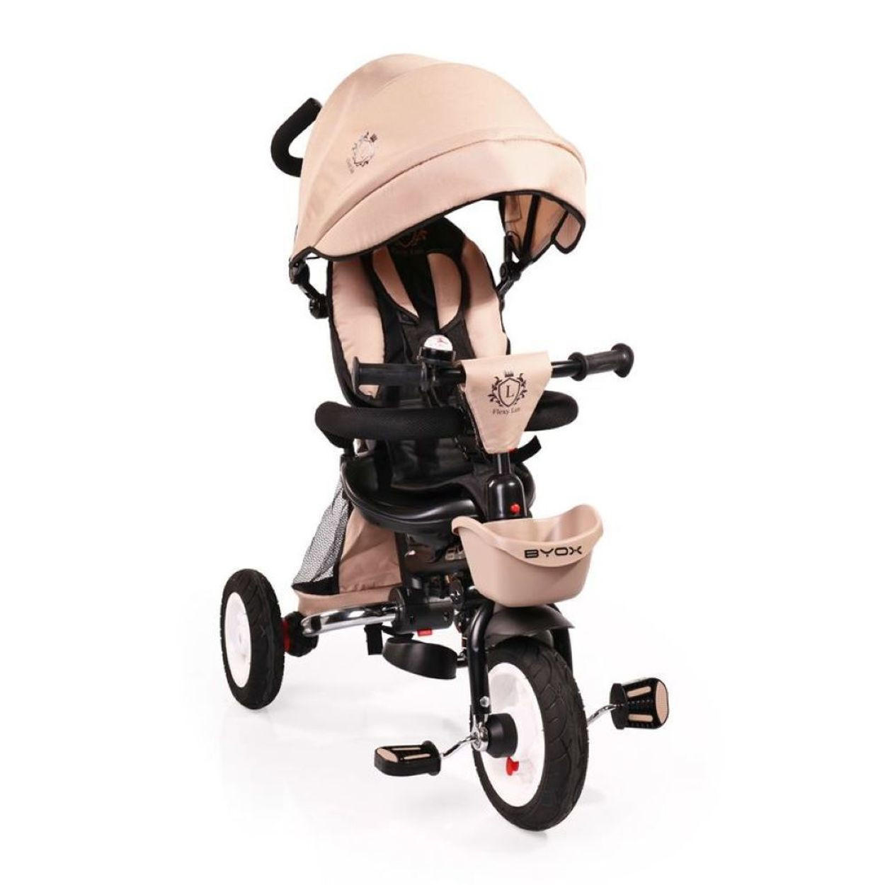 DREIRAD Flexy Lux 3 in 1 beige Tricycle klappbar, Gummireifen, drehbarer Sitz - Beige, Metall (75/52/110cm)