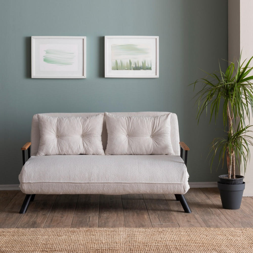 Thumbnail - Calicosy Schlafsofa, Weiß, Metall, 50x41x121 cm, Wohnzimmer, Sofas & Couches, Schlafsofas