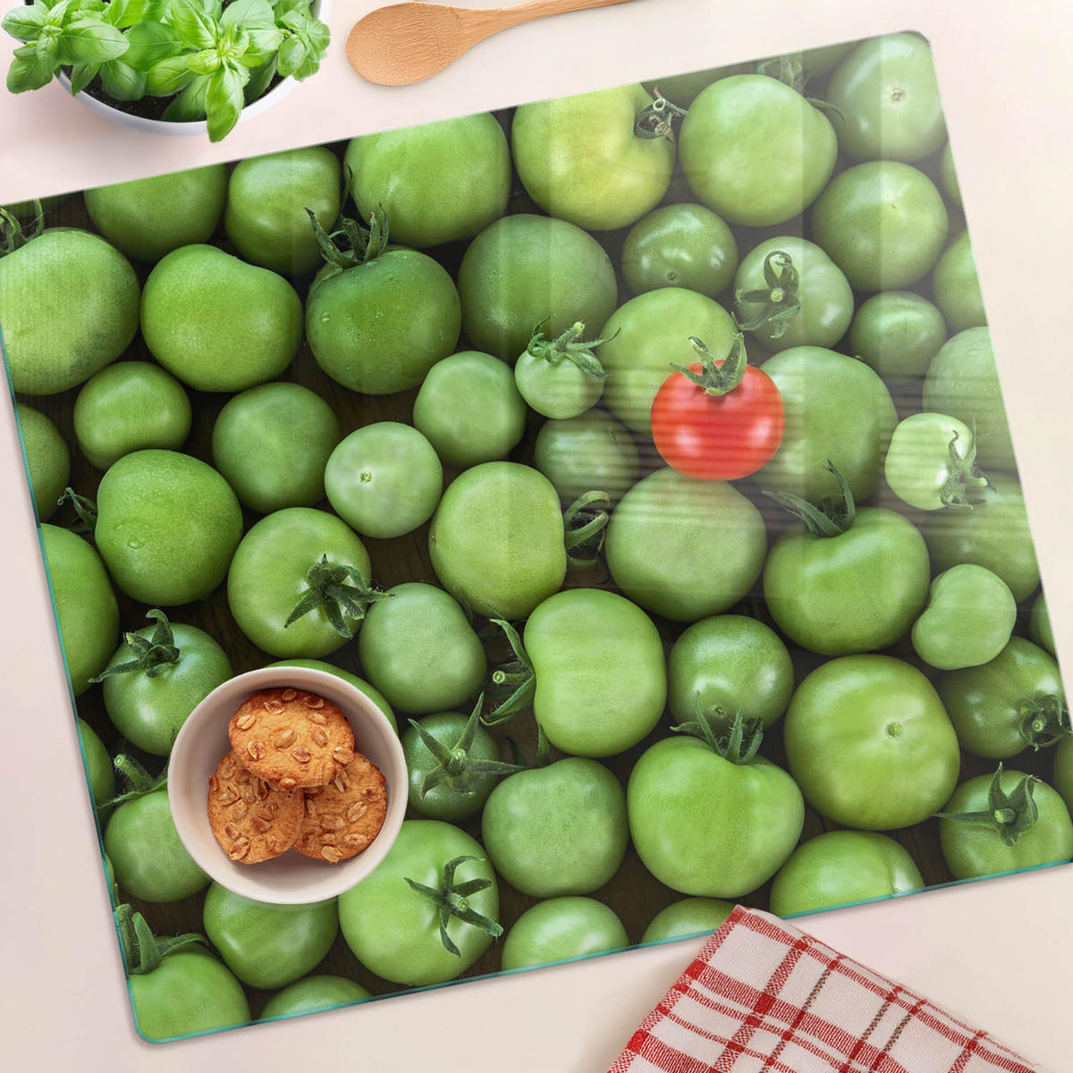 GLASPLATTE 60x52 cm Reife Tomate - Rot, Glas (60/0.4/52cm) - TULUP