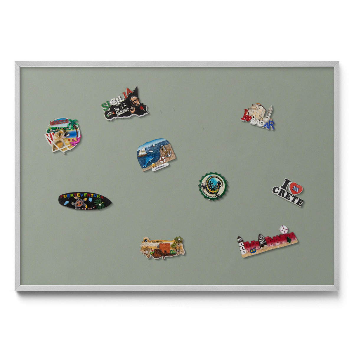 MAGNETTAFEL 100x70 cm Weißer Rahmen Hellbraun - Nussbaumfarben, Metall (100/70/0.4cm) - TULUP