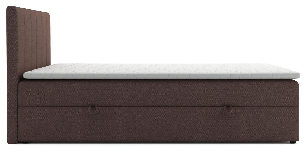 BOXBETT LISA mit Bettkästen H2/H3 Matratze 140 x 200 cm - Braun, Holzwerkstoff (140/200cm) - VENASI MÖBEL