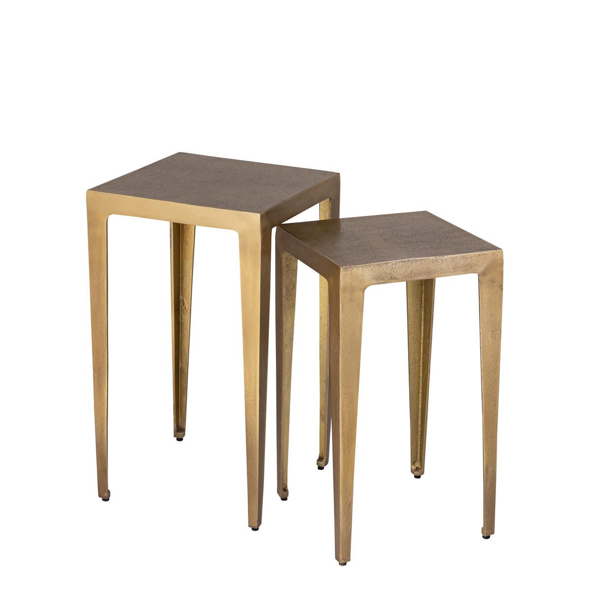 BEISTELLTISCH Rivva Gold 32/32/55cm 2er-Set - Goldfarben, Metall (32/32/55cm) - PTMD Collection
