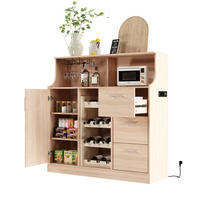 SIDEBOARD 120/40/121 cm Natur/Weiß aus MDF mit LED und Steckdose - Weiß, Holzwerkstoff (120/121/40cm) - OKWISH