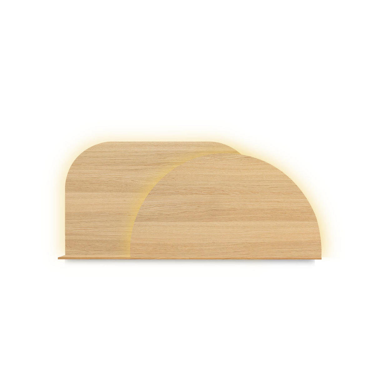 KOPFTEIL Alba mit Licht 140cm - Walnussfarben/Grau, Holz/Textil (140/60/14cm) - Woodendot