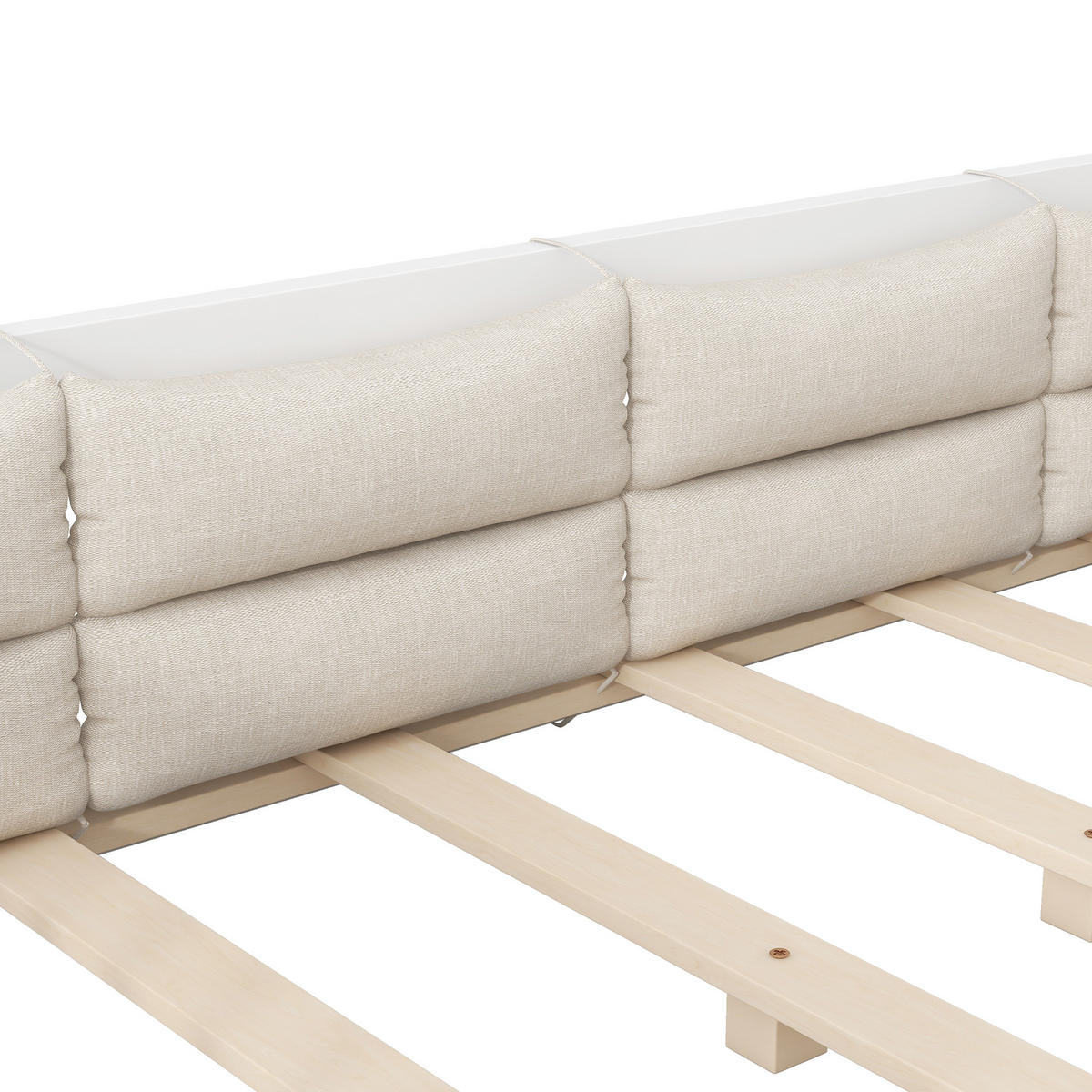 BETT 90/200 cm in Weiß mit Seitengitter und Kissen Massivholz Design - Weiß, Holzwerkstoff (90/200cm) - STILVORA