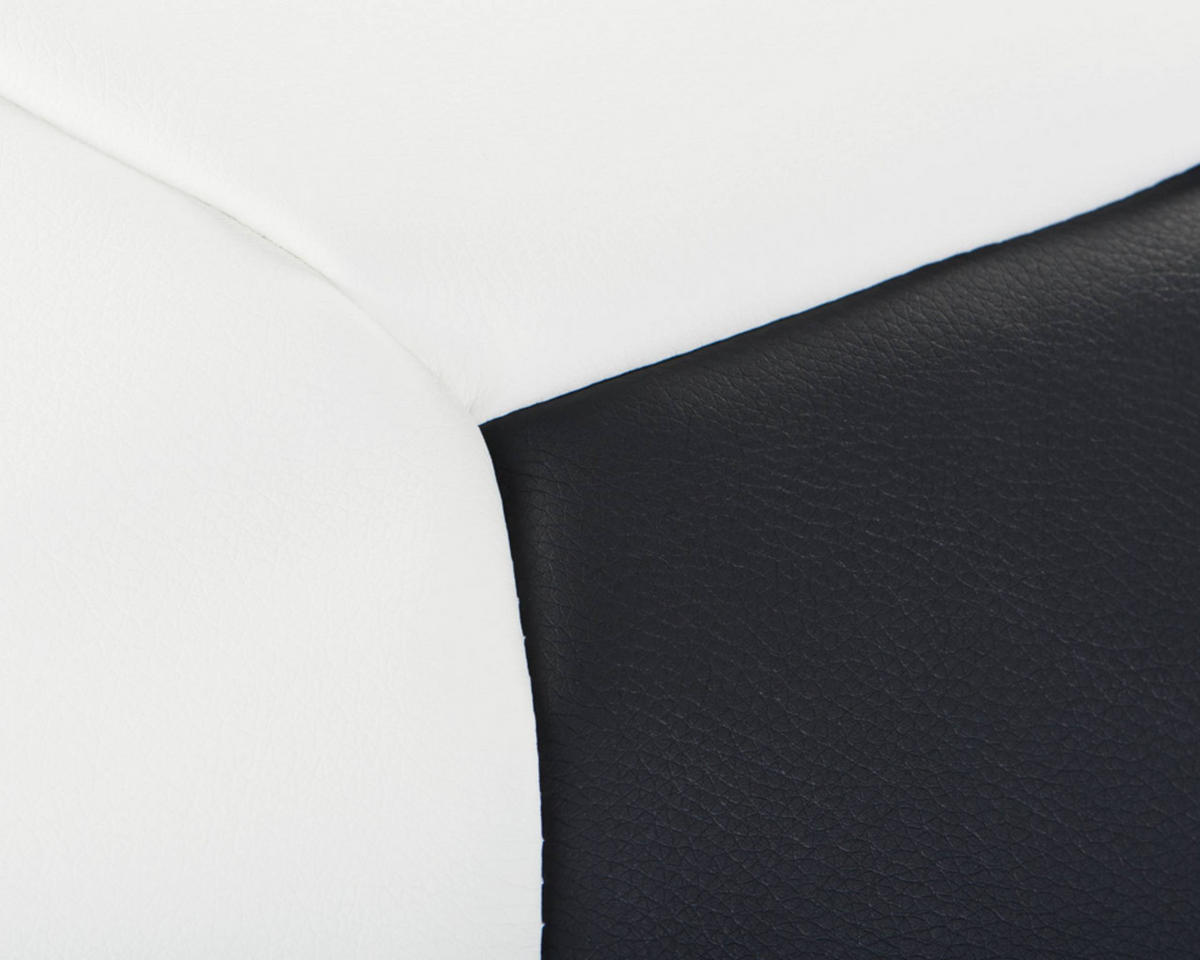 BALL-POUF BERBO Für Fußballfans, weiß/Schwarz - Schwarz/Weiß, Leder/Kunststoff (70/70cm) - KONSIMO®