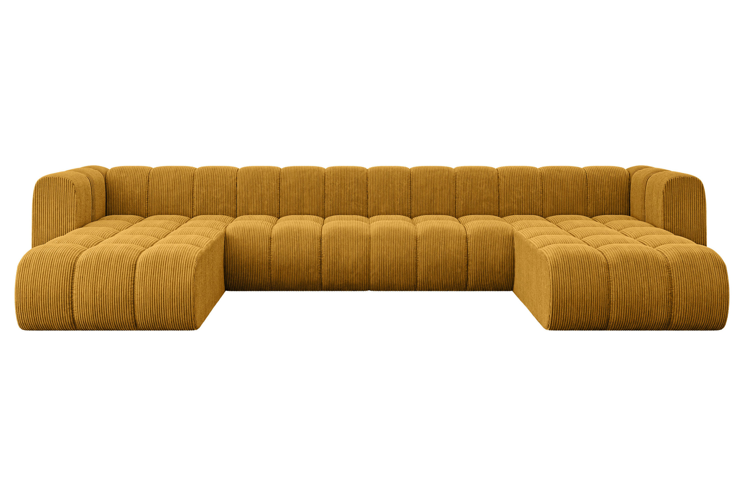 WOHNLANDSCHAFT modulares Sofa Joren-U2 - 410x177x70 cm Senfgelb - Currygelb, Holzwerkstoff/Textil (410/70/177cm) - ALTDECOR