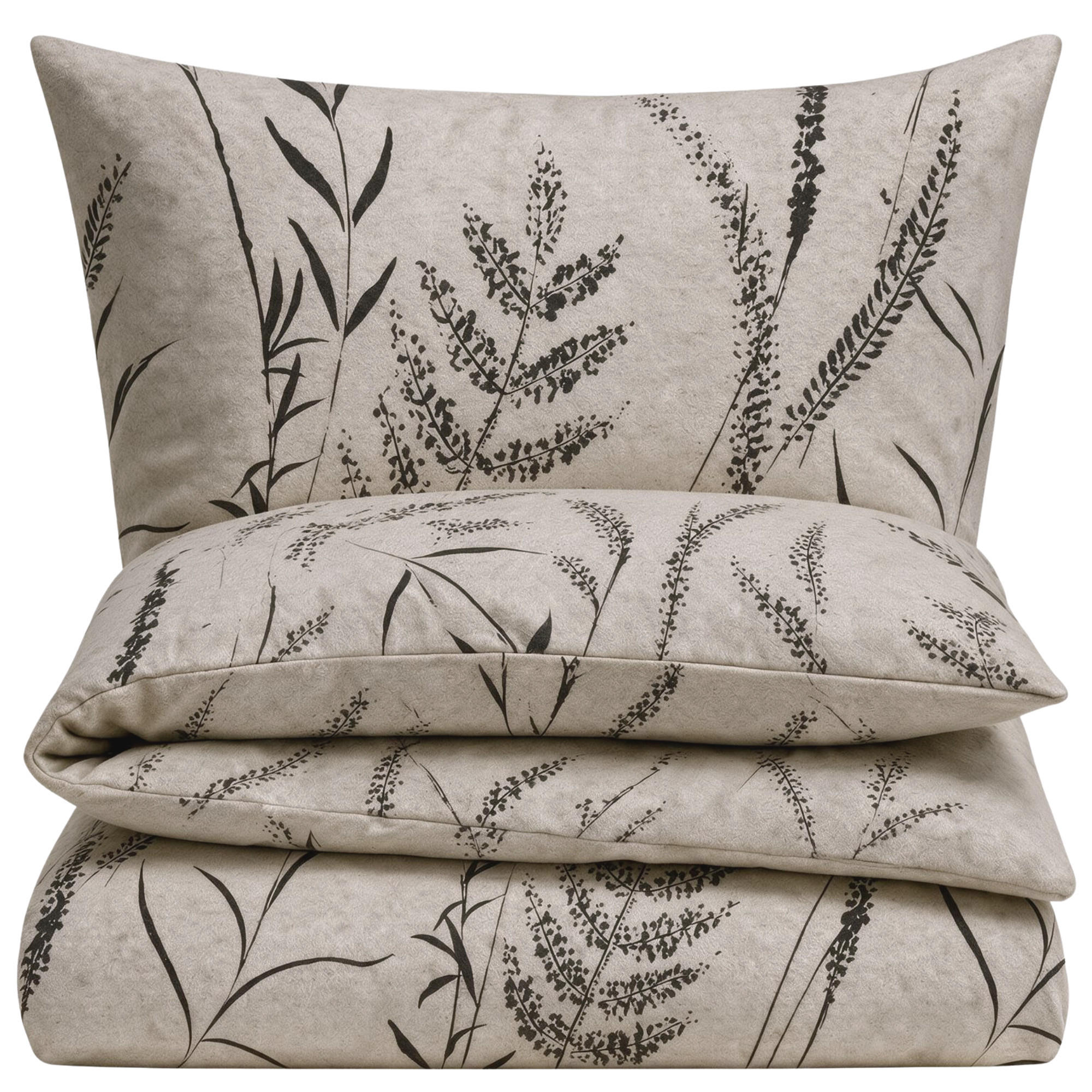 BIBER-BETTWÄSCHE 155x220 - Made in Germany! Flauschig warmer Flanell Bettbezug aus 100% Baumwolle für Herbst & Winter - Floral Natur - Naturfarben, Textil (155/220cm) - Carpe Sonno